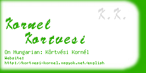 kornel kortvesi business card